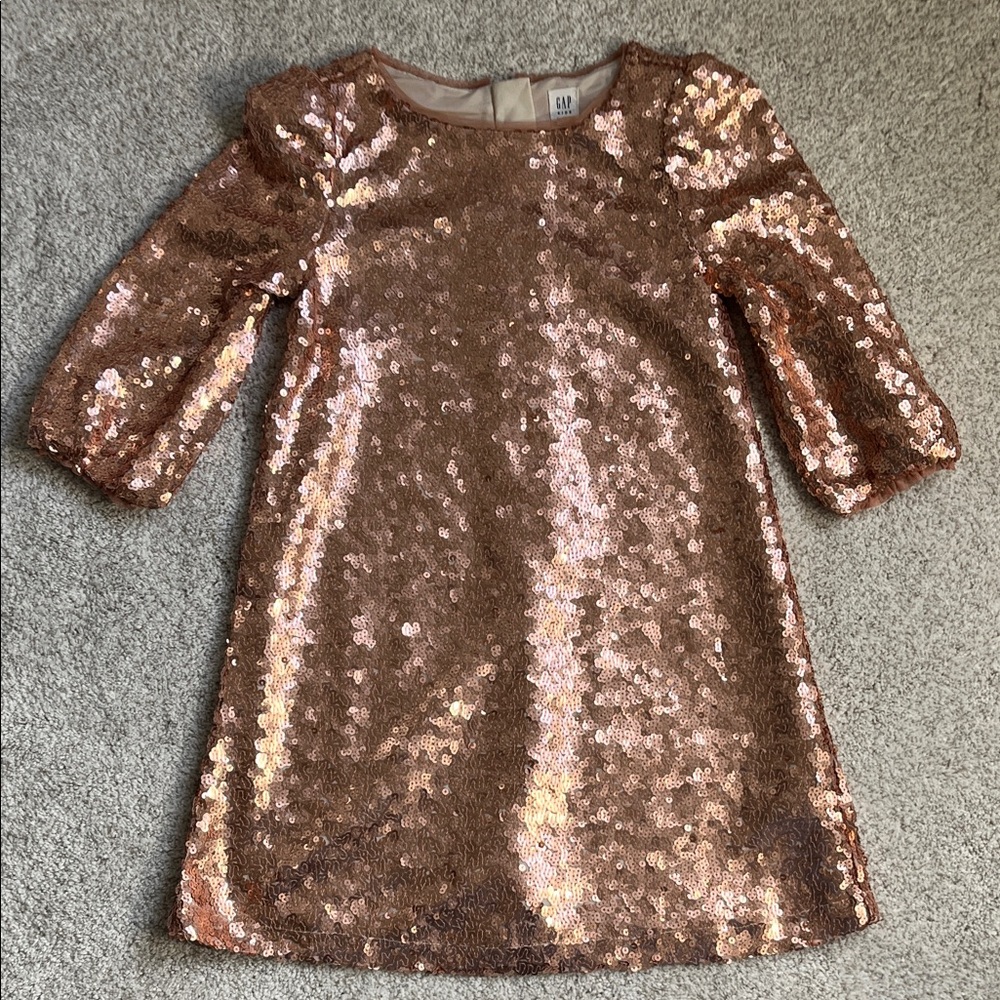 Girls size 8 rose gold shimmery sequins dress